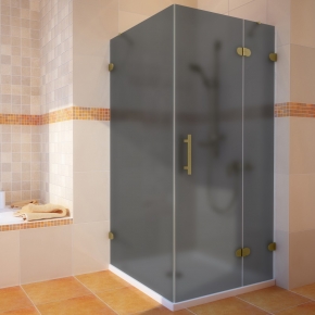 LUX SQUARE GK-003-CH02 золотой гальванический стекло графитовое матовое правое открывание двери