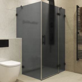 LUX SQUARE GK-003GC-2522V-CH02 черный матовый стекло графитовое матовое правое открывание двери