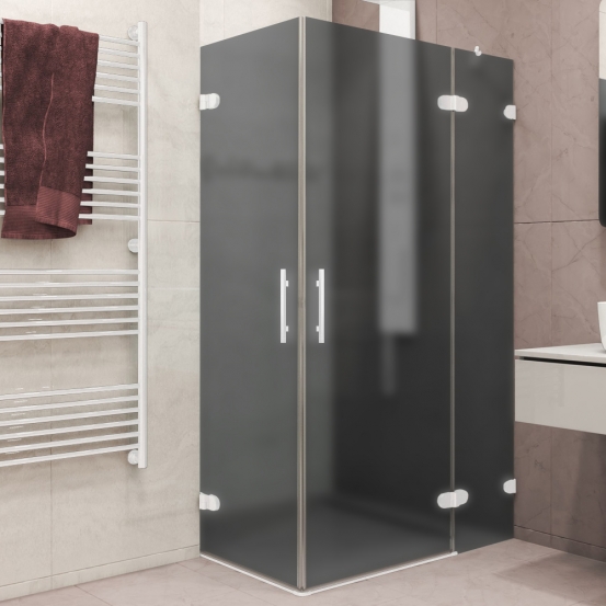 LUX SQUARE GK-003GC-2511-CH02 белый матовый стекло графитовое матовое правое открывание двери