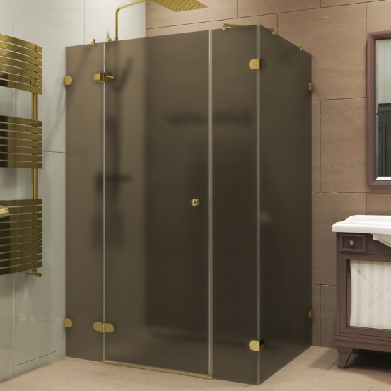 LUX RECTAN GK-004B1 золотой металлик стекло бронзовое матовое левое открывание двери