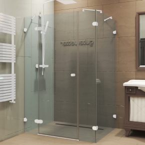 LUX RECTAN GK-004B1 белый матовый стекло выбеленное левое открывание двери