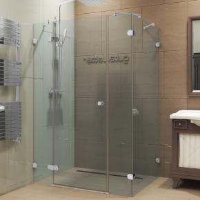 LUX RECTAN GK-004B1 хром матовый стекло выбеленное левое открывание двери