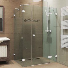 LUX RECTAN GK-004B1 белый матовый стекло бесцветное правое открывание двери