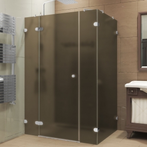 LUX RECTAN GK-004B1 хром матовый стекло бронзовое матовое левое открывание двери