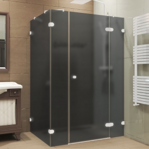 LUX RECTAN GK-004B1 белый матовый стекло графитовое матовое правое открывание двери