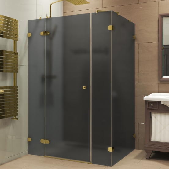 LUX RECTAN GK-004B1 золотой металлик стекло графитовое матовое левое открывание двери