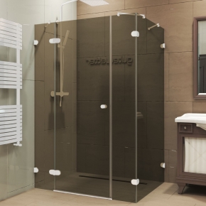 LUX RECTAN GK-004B1 белый матовый стекло бронзовое левое открывание двери