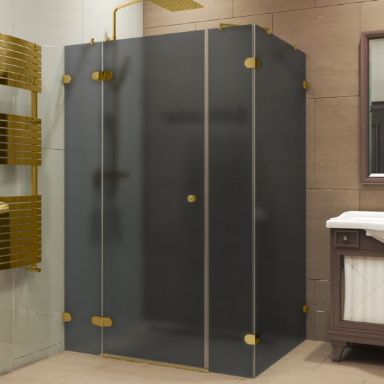 LUX RECTAN GK-004B1 золотой гальванический стекло графитовое матовое левое открывание двери