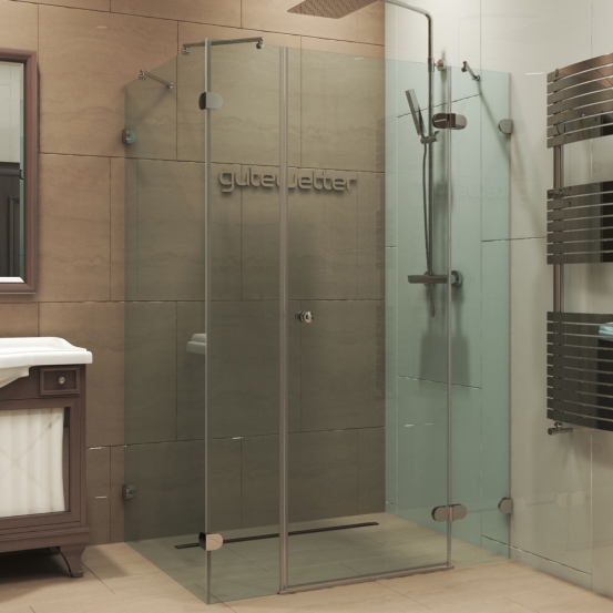 LUX RECTAN GK-004B1 хром блестящий стекло бесцветное правое открывание двери