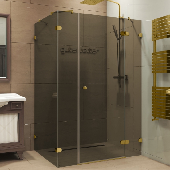 LUX RECTAN GK-004B1 золотой гальванический стекло бронзовое правое открывание двери