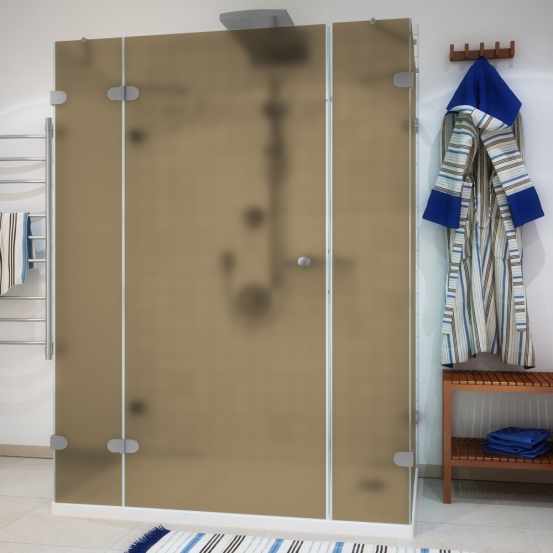 LUX RECTAN GK-005A хром матовый стекло бронзовое матовое левое открывание двери