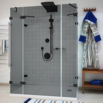 LUX RECTAN GK-005A черный матовый стекло графитовое левое открывание двери