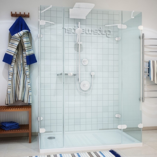 LUX RECTAN GK-005A белый матовый стекло выбеленное правое открывание двери