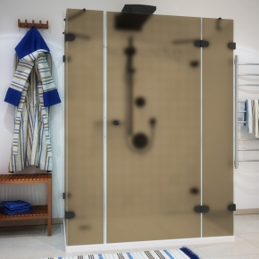 LUX RECTAN GK-005A черный матовый стекло бронзовое матовое правое открывание двери