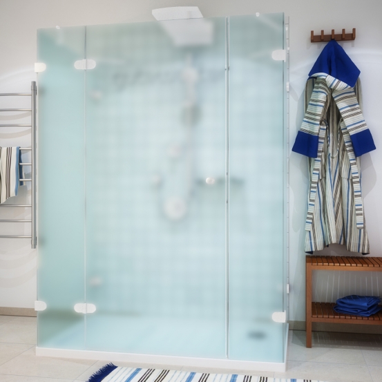 LUX RECTAN GK-005A белый матовый стекло матовое левое открывание двери