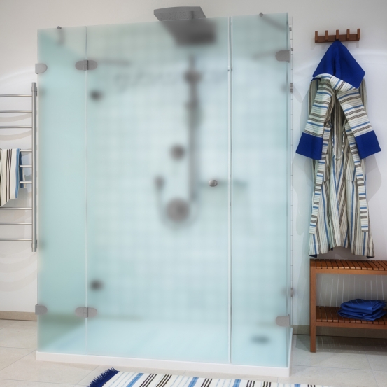 LUX RECTAN GK-005A хром матовый стекло матовое левое открывание двери