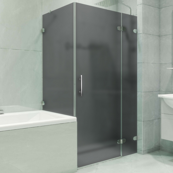 LUX SQUARE GK-003V-2522-CH02 хром блестящий стекло графитовое матовое правое открывание двери