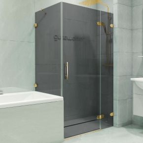 LUX SQUARE GK-003V-2522-CH02 золотой металлик стекло графитовое правое открывание двери