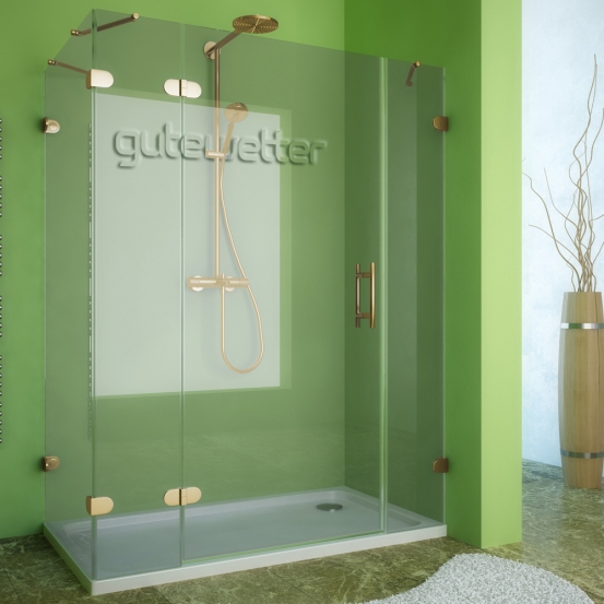 LUX RECTAN GK-004B-CH02 золотой металлик стекло выбеленное левое открывание двери