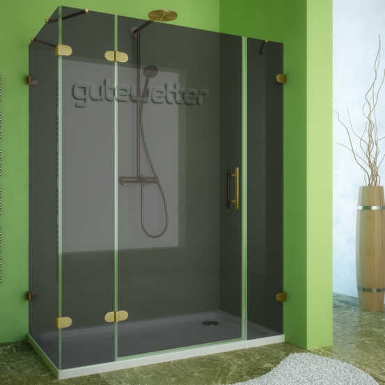 LUX RECTAN GK-004B-CH02 золотой гальванический стекло графитовое левое открывание двери