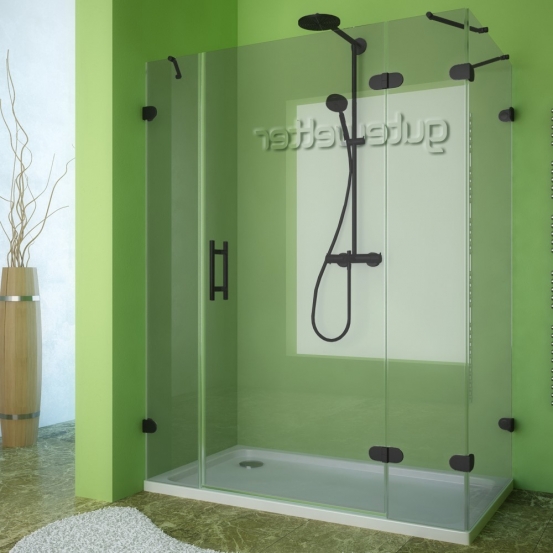 LUX RECTAN GK-004B-CH02 черный матовый стекло выбеленное правое открывание двери