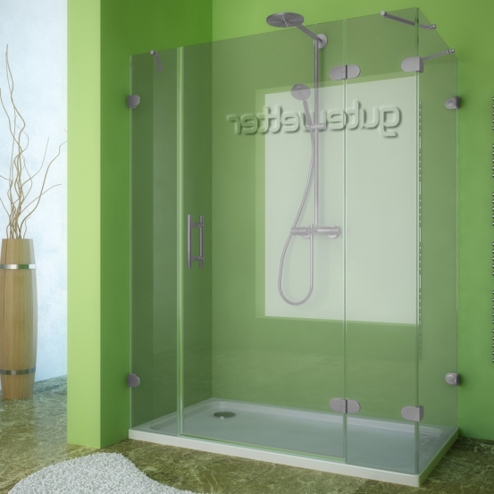 LUX RECTAN GK-004B-CH02 хром матовый стекло выбеленное правое открывание двери