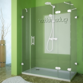 LUX RECTAN GK-004B-CH02 белый матовый стекло выбеленное правое открывание двери