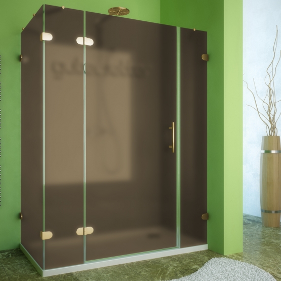 LUX RECTAN GK-004B-CH02 золотой металлик стекло бронзовое матовое левое открывание двери