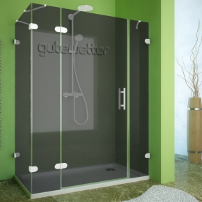 LUX RECTAN GK-004B-CH02 белый матовый стекло графитовое левое открывание двери