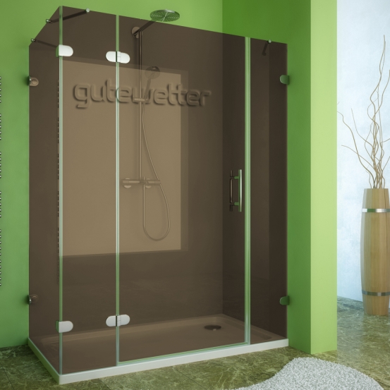 LUX RECTAN GK-004B-CH02 хром блестящий стекло бронзовое левое открывание двери