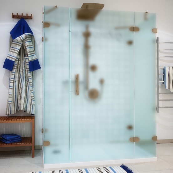 LUX RECTAN GK-005A-CH02 бронзовый стекло матовое правое открывание двери