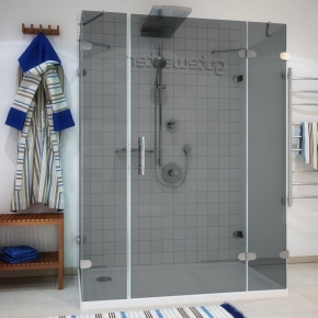 LUX RECTAN GK-005A-CH02 хром блестящий стекло графитовое правое открывание двери