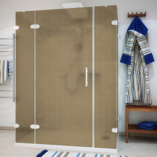 LUX RECTAN GK-005A-CH02 белый матовый стекло бронзовое матовое левое открывание двери