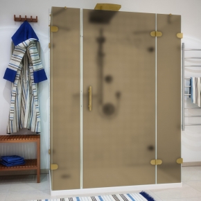 LUX RECTAN GK-005A-CH02 золотой гальванический стекло бронзовое матовое правое открывание двери