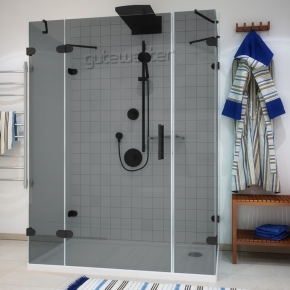 LUX RECTAN GK-005A-CH02 черный матовый стекло графитовое левое открывание двери