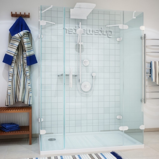 LUX RECTAN GK-005A-CH02 белый матовый стекло выбеленное правое открывание двери