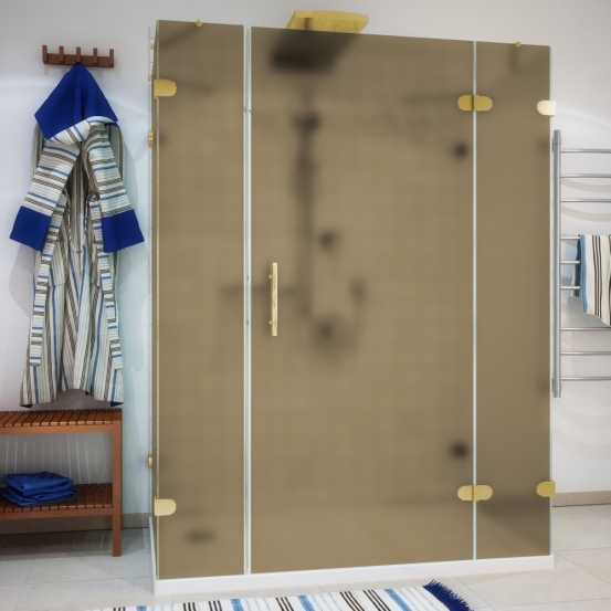 LUX RECTAN GK-005A-CH02 золотой металлик стекло бронзовое матовое правое открывание двери