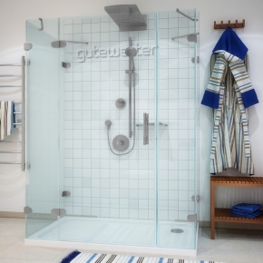 LUX RECTAN GK-005A-CH02 хром матовый стекло выбеленное левое открывание двери