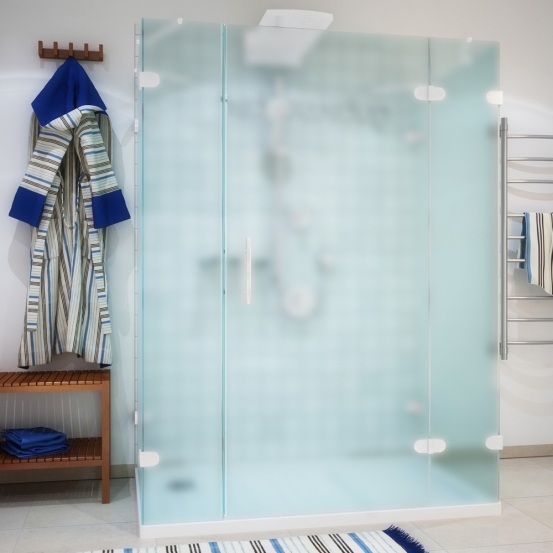 LUX RECTAN GK-005A-CH02 белый матовый стекло матовое правое открывание двери