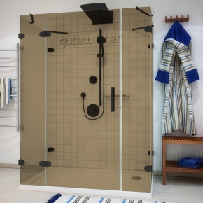 LUX RECTAN GK-005A-CH02 черный матовый стекло бронзовое левое открывание двери