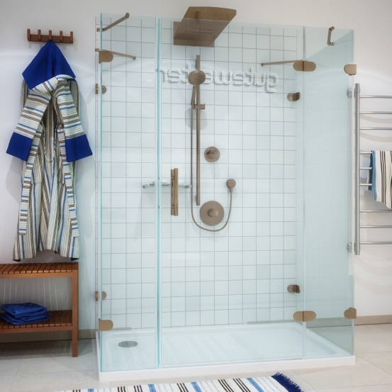 LUX RECTAN GK-005A-CH02 бронзовый стекло выбеленное правое открывание двери