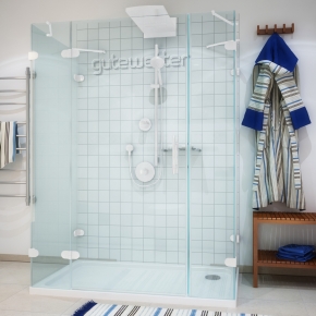 LUX RECTAN GK-005A-CH02 белый матовый стекло выбеленное левое открывание двери