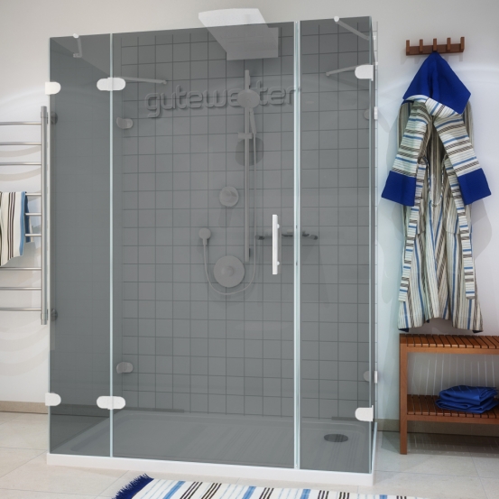 LUX RECTAN GK-005A-CH02 белый матовый стекло графитовое левое открывание двери