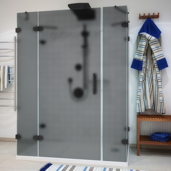 LUX RECTAN GK-005A-CH02 черный матовый стекло графитовое матовое левое открывание двери