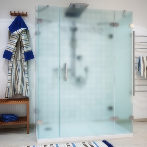LUX RECTAN GK-005A-CH02 хром блестящий стекло матовое правое открывание двери