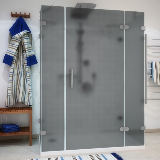 LUX RECTAN GK-005A-CH02 хром матовый стекло графитовое матовое правое открывание двери