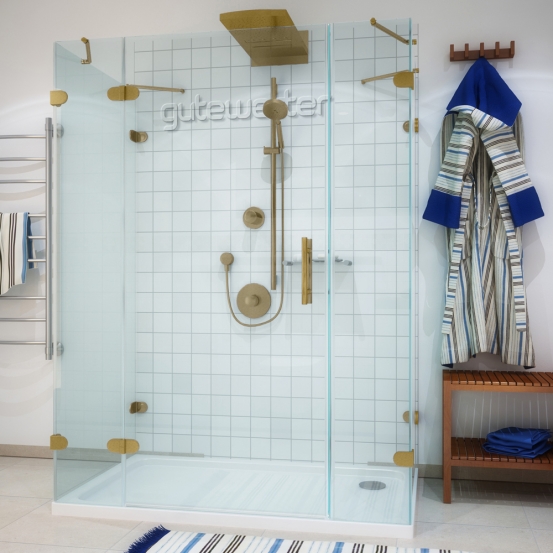 LUX RECTAN GK-005A-CH02 золотой гальванический стекло выбеленное левое открывание двери