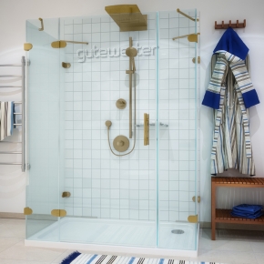 LUX RECTAN GK-005A-CH02 золотой гальванический стекло выбеленное левое открывание двери