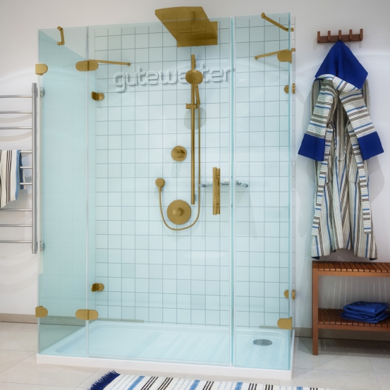 LUX RECTAN GK-005A-CH02 золотой гальванический стекло бесцветное левое открывание двери