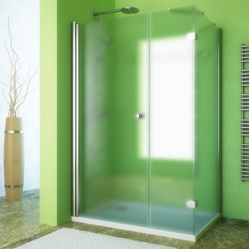 LUX RECTAN GK-103A хром блестящий стекло матовое левое открывание двери
